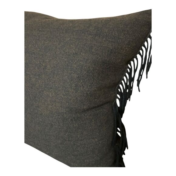 Ann Gish The Art Of Home Throw Pillow Lambswool Blue Rectangle Fringe - Picture 2 of 3